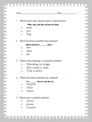 Spelling and Sentence Structure Worksheet 
