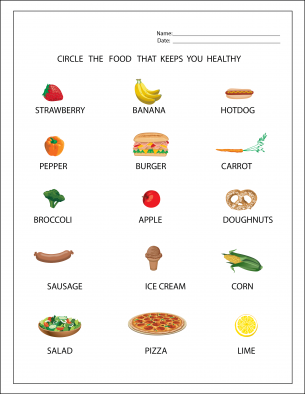 Healthy Food Worksheets