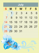 July 2013 Flower Calendars