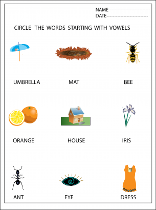 Vowels Lessons Worksheets