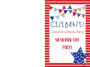Memorial Day Party Invitation Cards