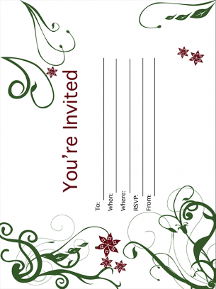 Flower and Vine Party Invitation