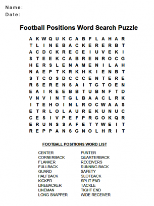 Football Wordsearch Puzzles