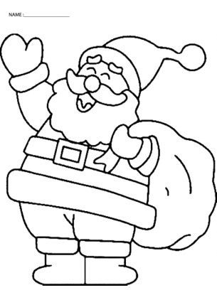 Laughing Santa Coloring Pages