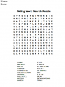Skiing Word Search Puzzles