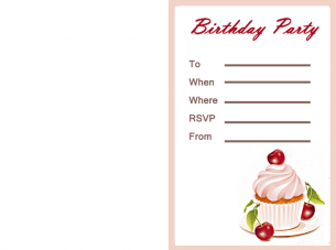 Birthday Invitations Vanilla Cream