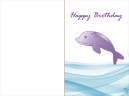 Birthday Cards Dolphins - Happy birthday with a cute purple dolphin design