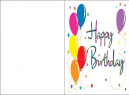 Birthday Cards Balloon - Happy Birthday with six balloons and colored stars