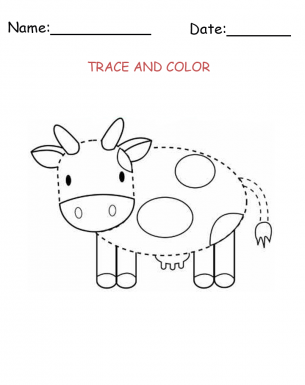 Activities templates Trace a Cow