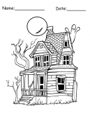 Printable Haunted House Coloring Sheet