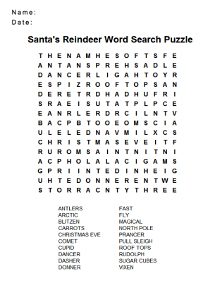 Wordsearch Puzzle Animals