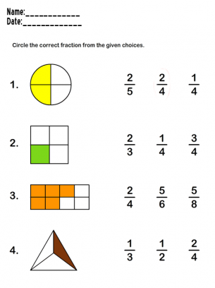 Fractions Reference Sheet