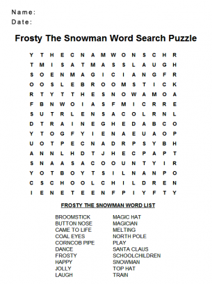 Snow Word Search 