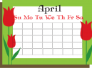 Kindergarten Calendar Worksheets with a flower design around the edges