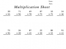 100 Problem Multiplication Sheets