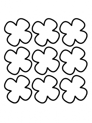 Clover Activities Templates - nine identical clover shapes to cut out