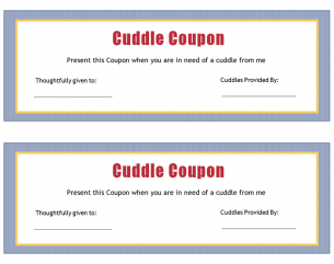 Cuddle Coupons For That Special Somebody