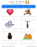 Learn To Write - Words That Start With H