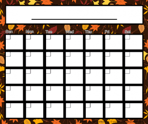 Autumn Theme Blank Calendar