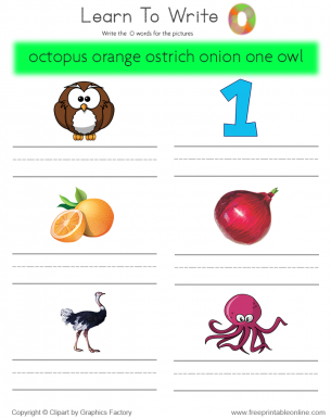 Learn To Write - Words That Start With O