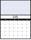 Newly Personalized July Blank Calendar ready to add your own styling