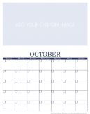 Personalized October free custom calendar - Start by adding your own design