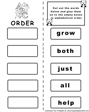  Alphabet Order Worksheet Set 1