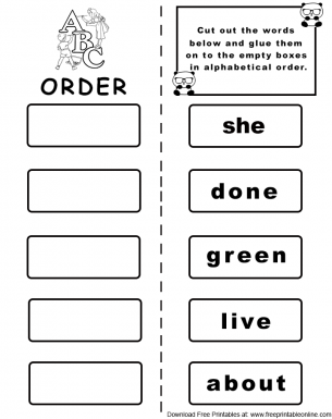 Alphabet Order Worksheet Set 2