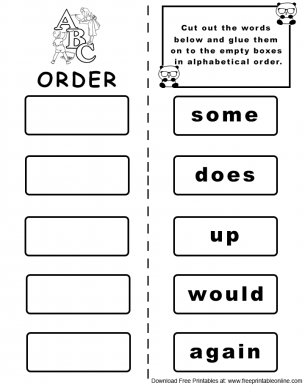 Alphabet Order Worksheet Set 3