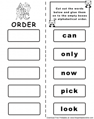 Alphabet Order Worksheet Set 6