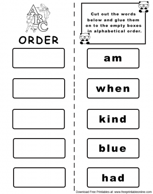 Alphabet Order Worksheet Set 11