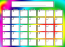 Rainbow Design Blank Calendar that you can use over and over any month of the year