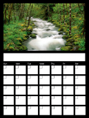 January Blank Monthly Calendars - Beautiful mountain falls
