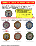  Half Past the Hour Worksheet - The minuite hand is halfway around the clock