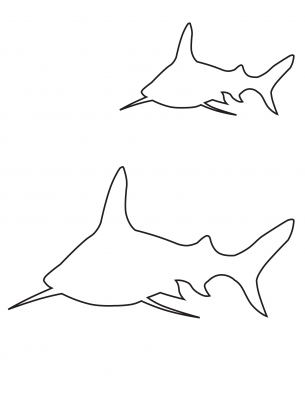 Shark Activities Trace or Cut Out Template
