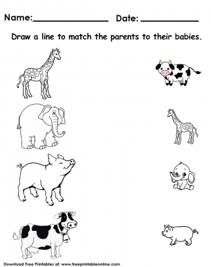 Animals Matching Worksheet