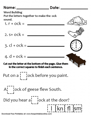 Ock Word and Sound Worksheet