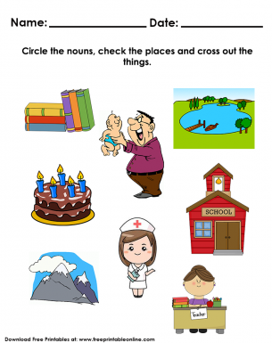 Noun Place and Things Worksheet
