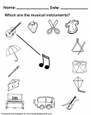Musical Instruments Worksheet