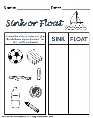 Sink or Float Worksheet