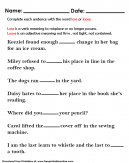 Worksheet that aim to teach kids the difference between lose or loose. Contains 7 example of when to use it.