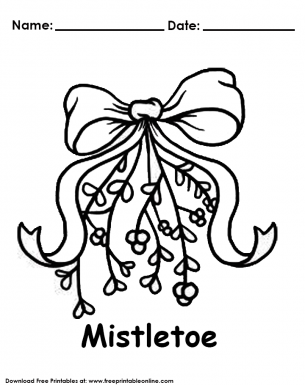 Mistletoe Christmas Coloring Page - Fun Activities For Kids This Christmas