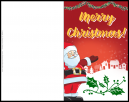 Merry Christmas With Santa Claus and Snow Filled Village on the Christmas Greeting Card - Customize Xmas Card