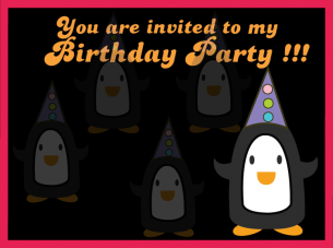 Penguin Party Birthday Invitation