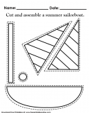 Cut out and assemble a summer sailboat - cut along the dotted lines and reasemble into a fun sailboat