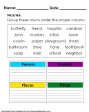 Enjoy Learning Basic Nouns - Kids Activity Worksheet