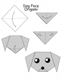 Dog Face Origami Paper Crafts - easily create a dog with paper