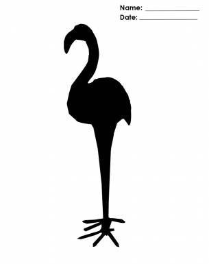 Flamingo Shape Cut Out Stencils - features an flamingo standing tall