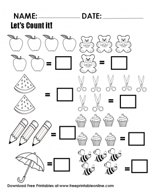 Count The Objects In The Worksheet - Let's count it together
