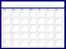 Blue Blank Calendars With Light Grey Background - Blank Monthly Calendars